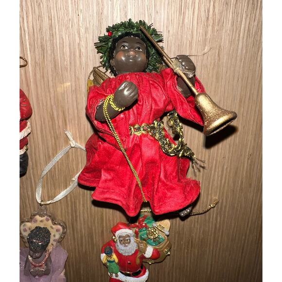 Vintage Midwest Black African Santa Angels Ballerina Ornaments Lot of 11 - Picture 4 of 11